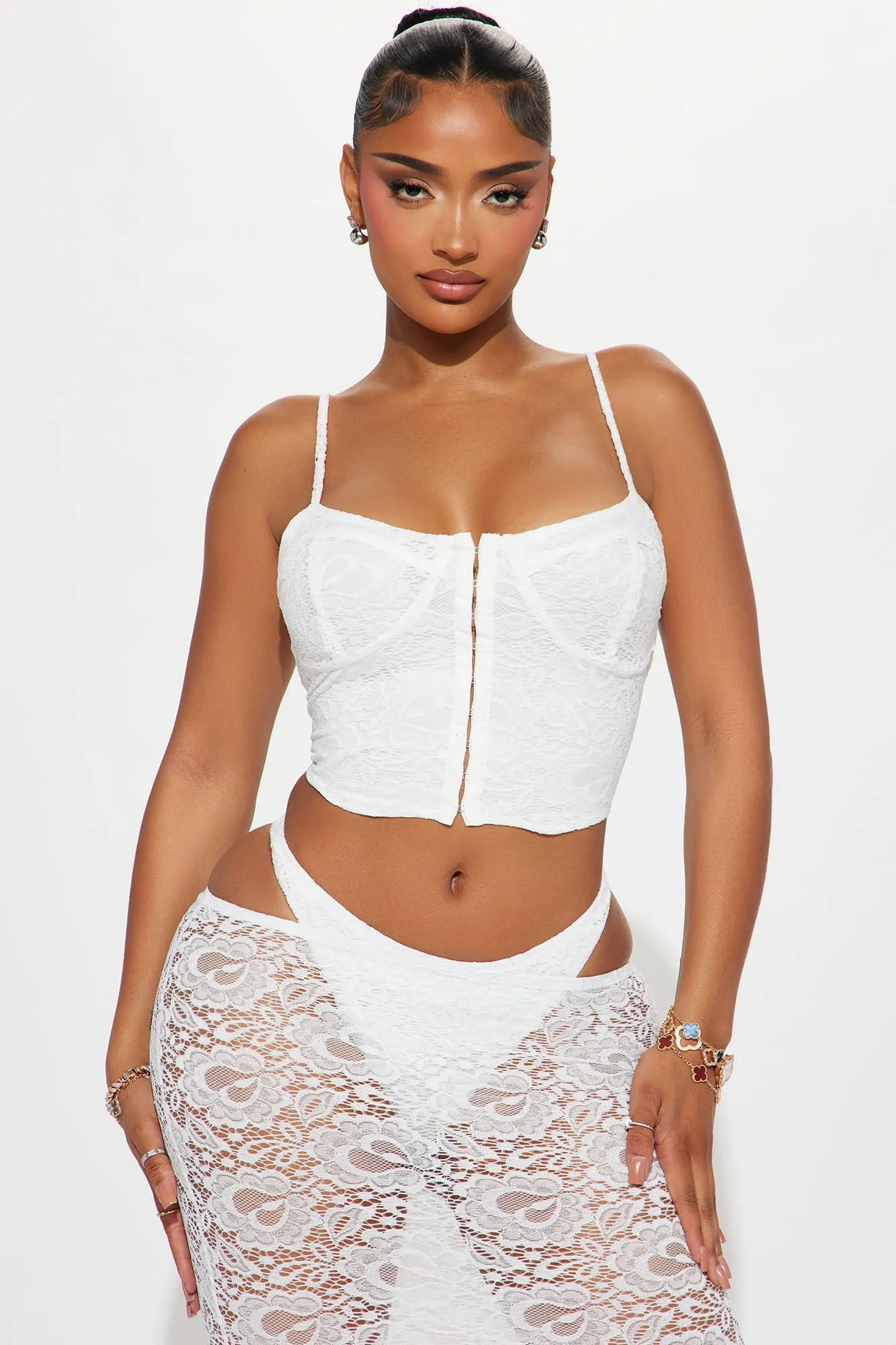 Nessa Lace Skirt Set - White