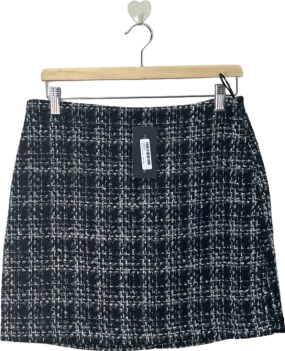 New Look Black/White Boucle Check Mini Skirt UK 12