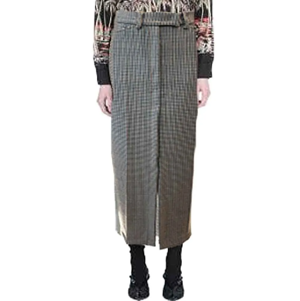 No. 21 Houndstooth Slim Midi Skirt