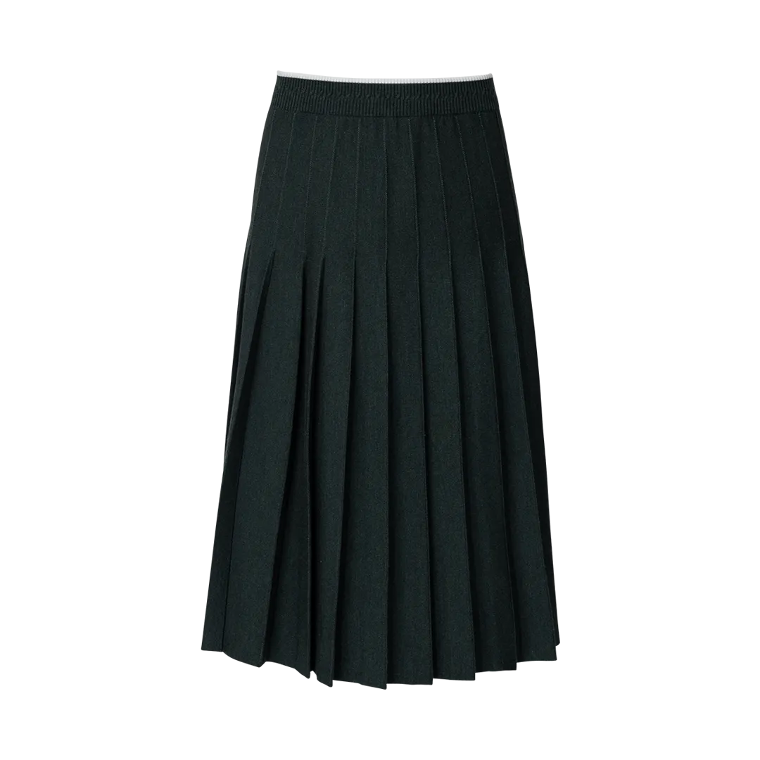 Pleated Midi Skirt with Tipping