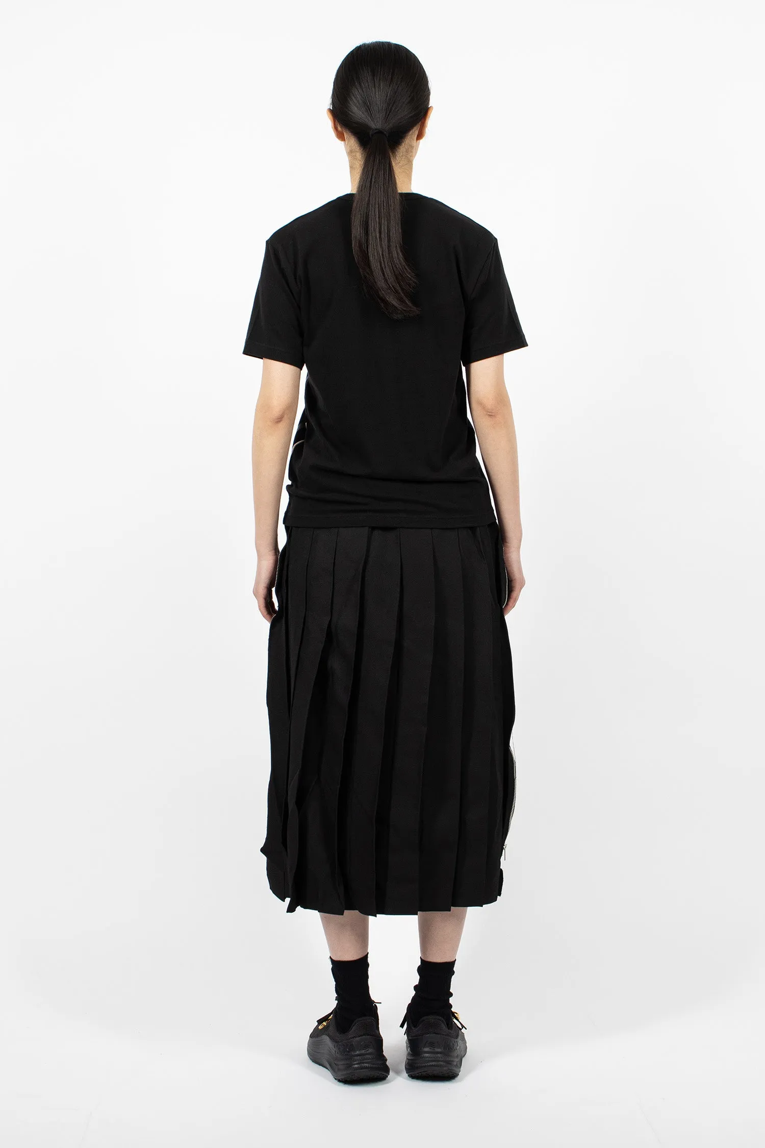 Pleated Zip Skirt Black