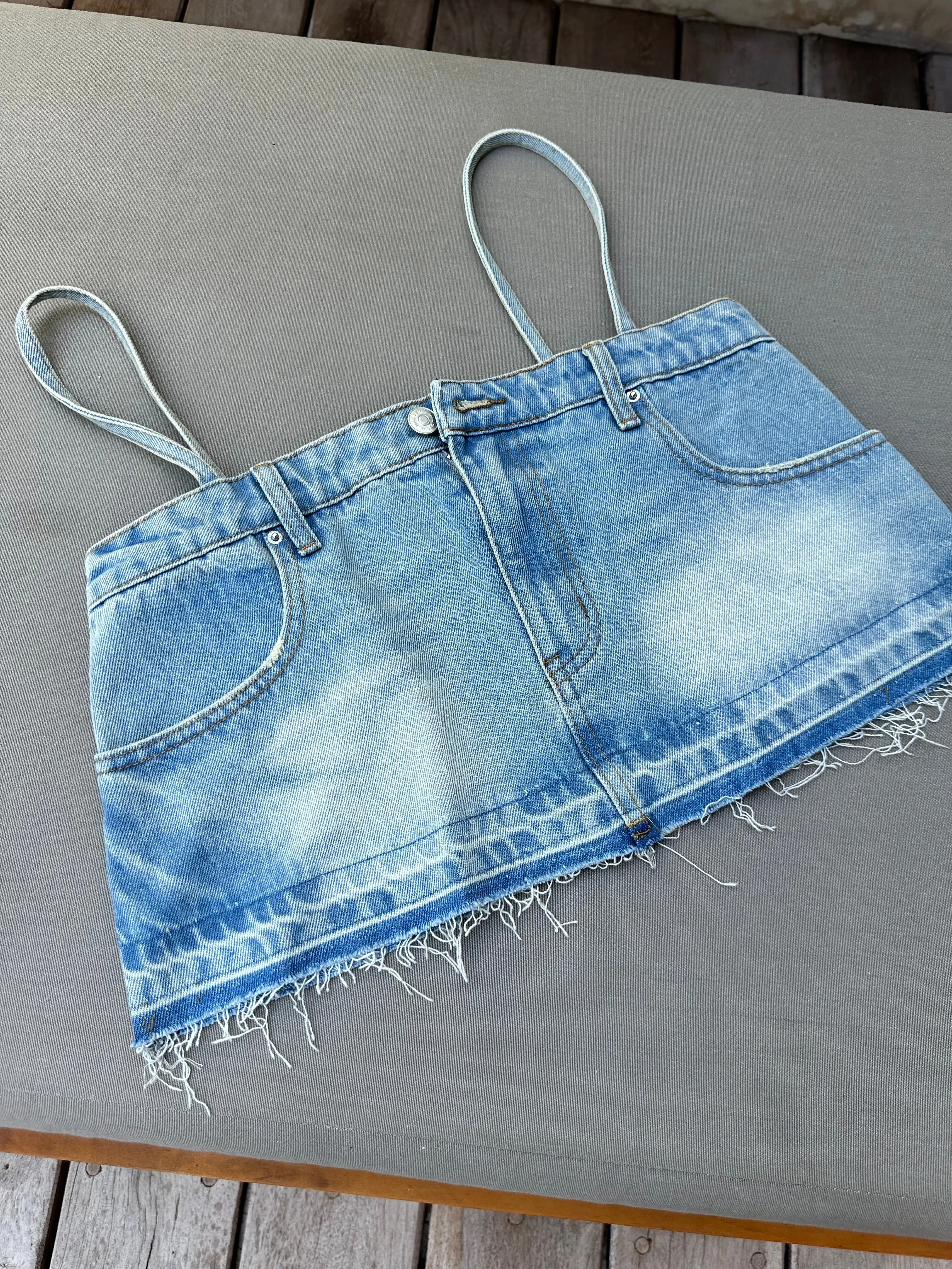 "Bottoms Up" Denim Top