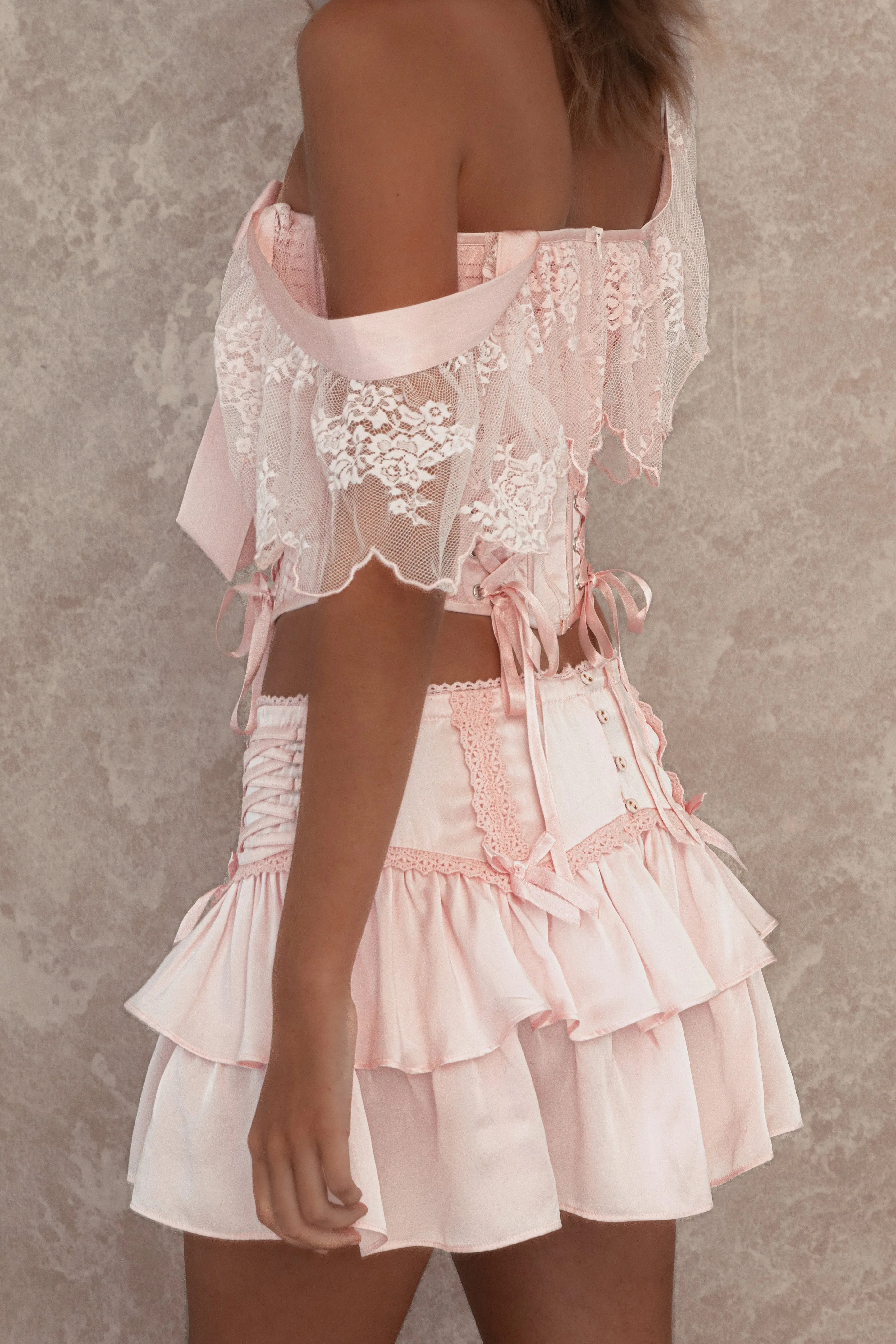 Renaissance Bow Corset - Candy Pink