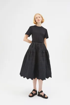 ROSIE | SKIRT QUILTED COTTON BLACK