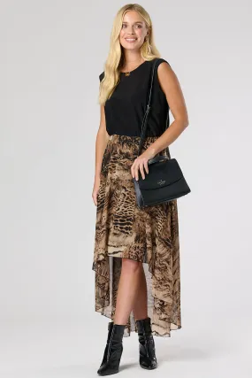 Saloos Double Layer High Low Hemline Skirt