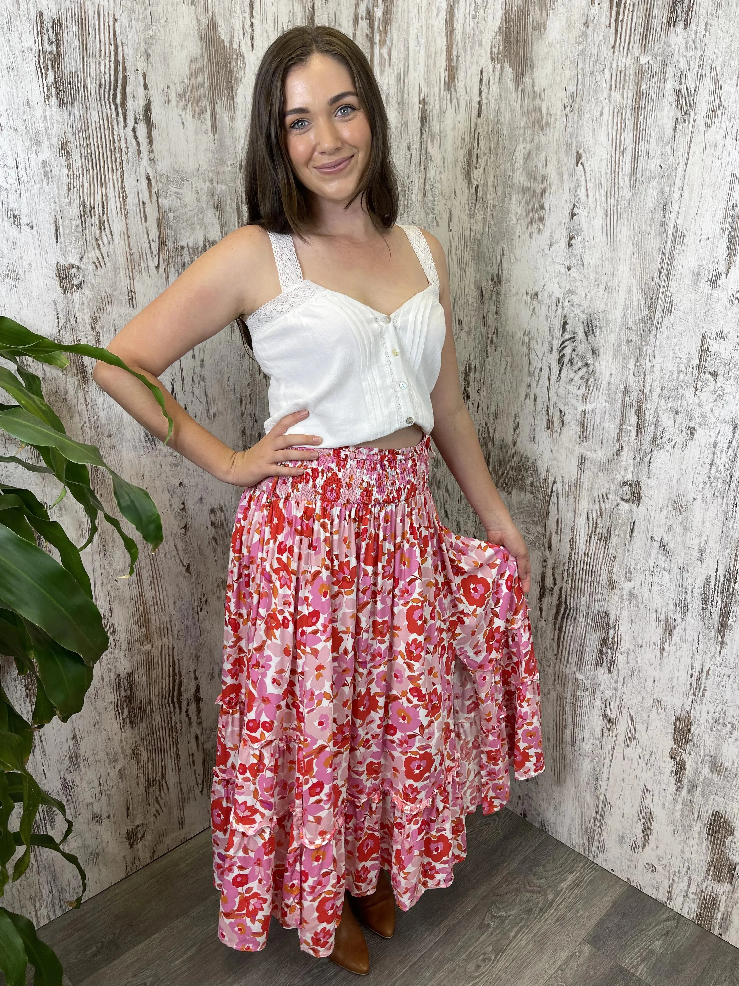 Sasha Maxi Skirt - Pink Blossom