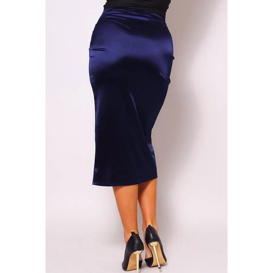 Sexy Gathered Front Crossover Midi Skirt