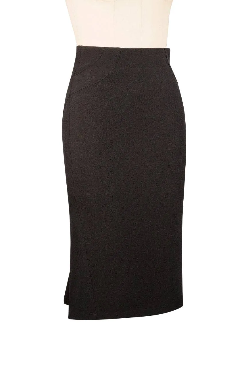 Sherlock Fluted Wiggle Skirt (Black)