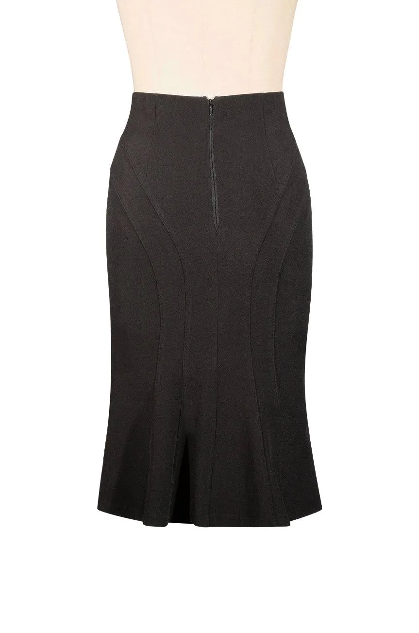 Sherlock Fluted Wiggle Skirt (Black)