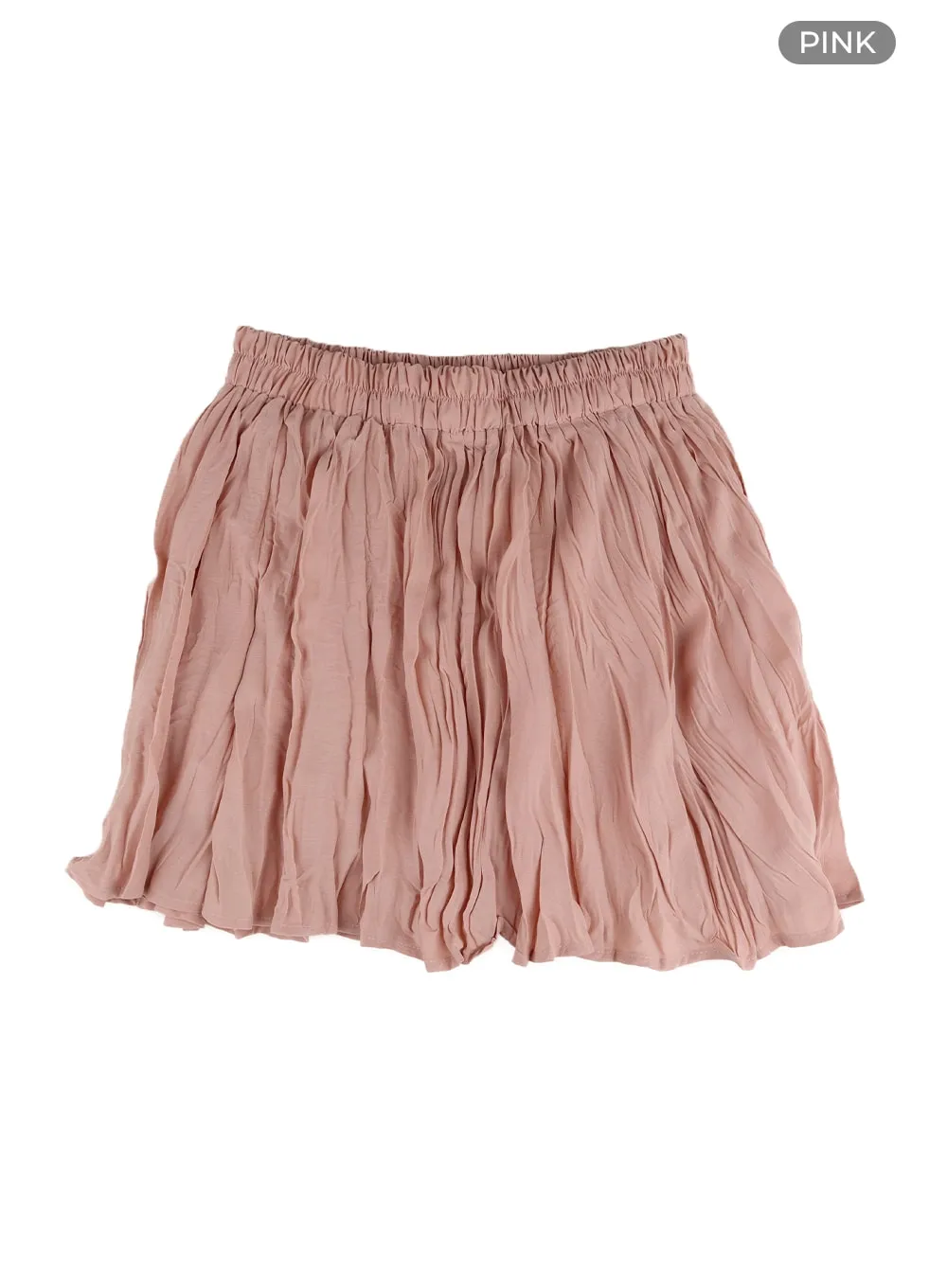 Solid Cotton Ruched Mini Skirt OM412