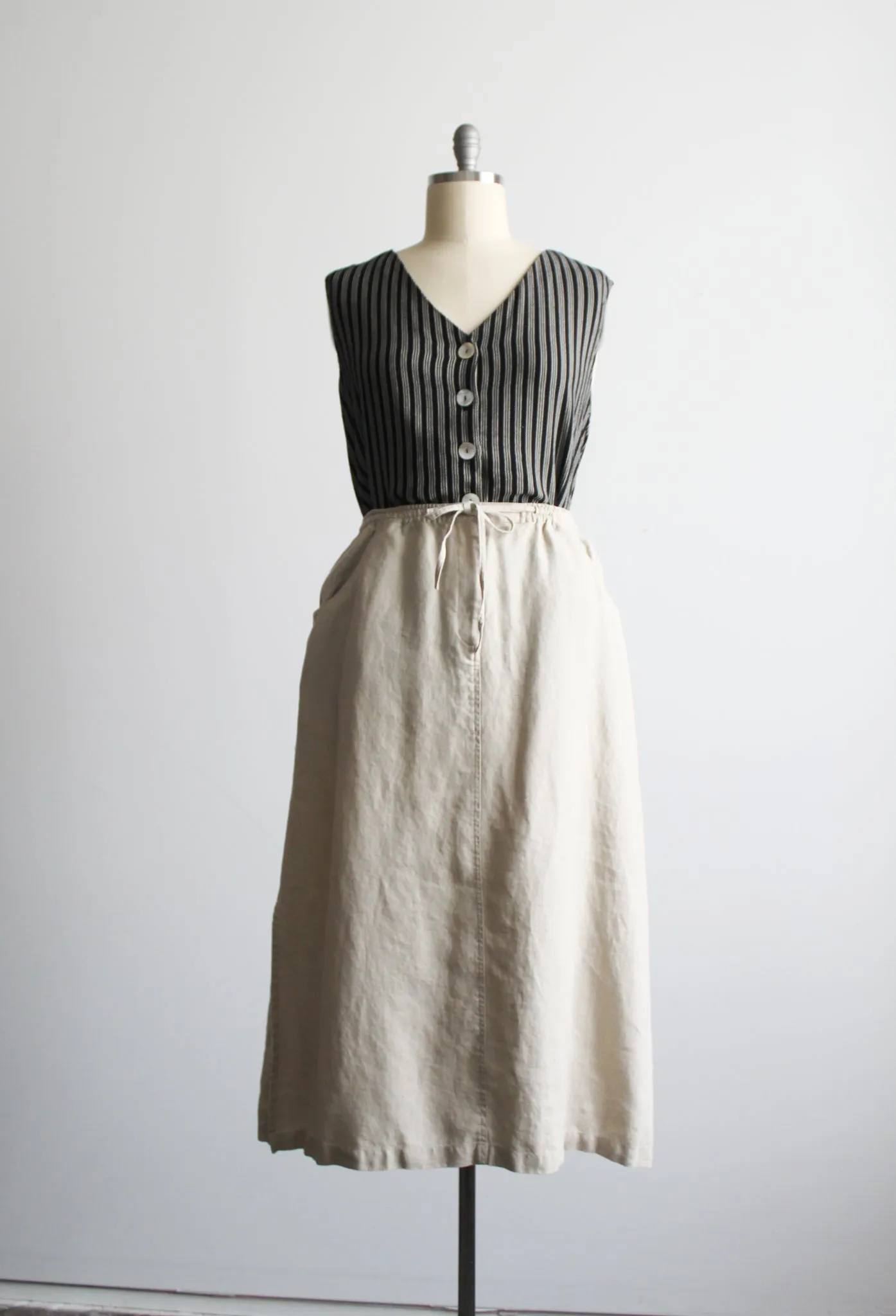 summerset linen midi skirt