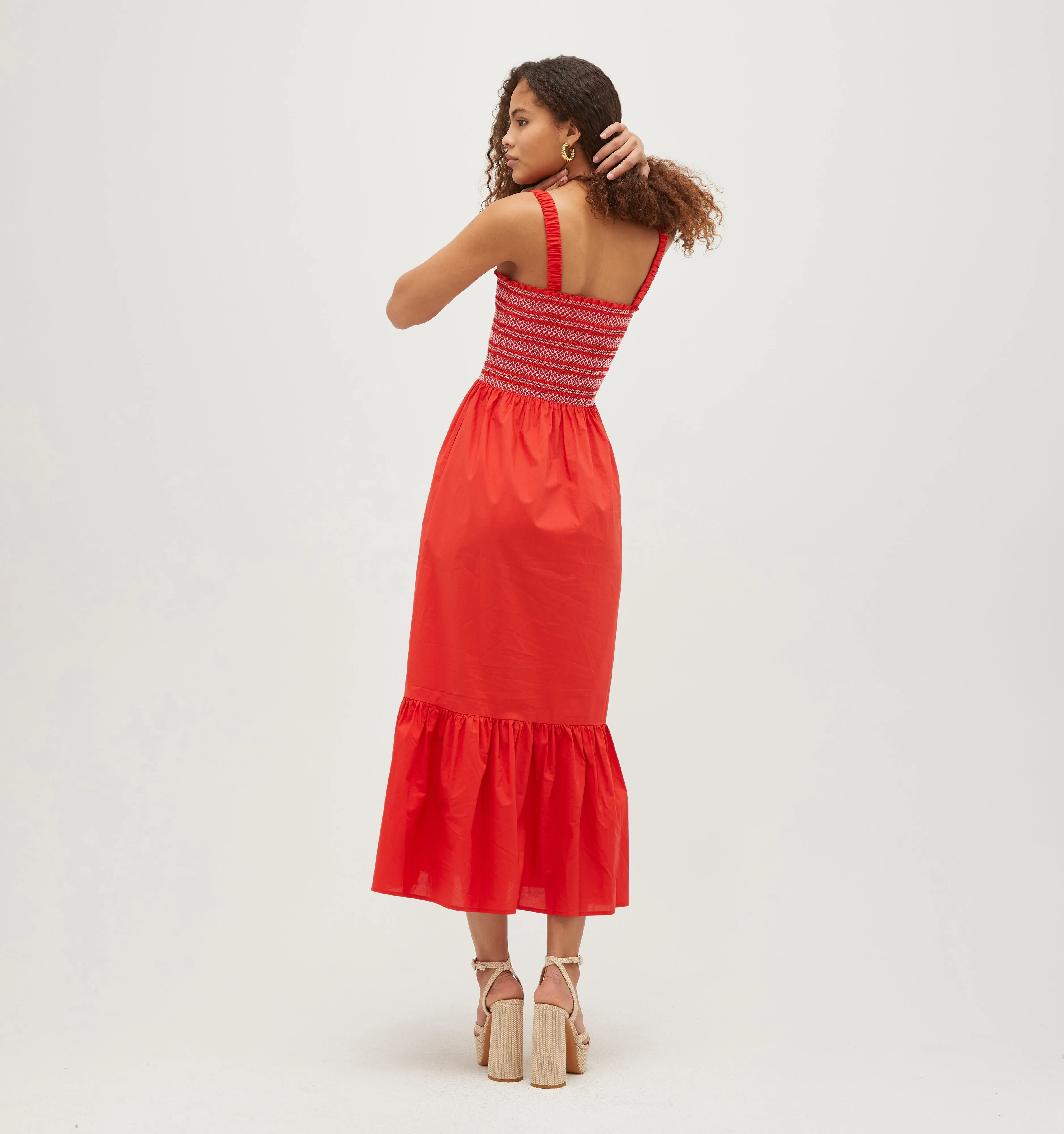 The Anjuli Nap Dress - Poppy Red Cotton