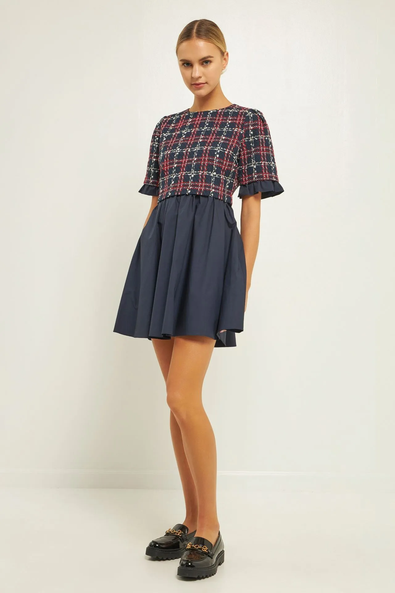 The ‘Mixed Tweed Poplin Mini Dress’