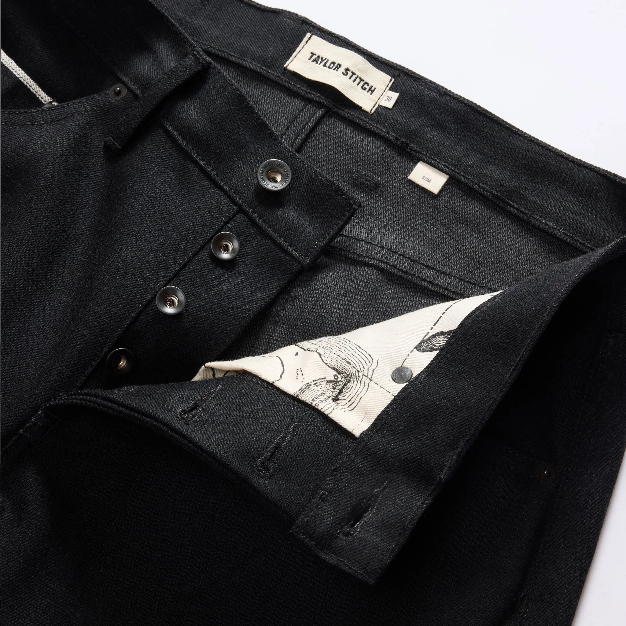 The Slim Jean in Black Nihon Menpu Selvage