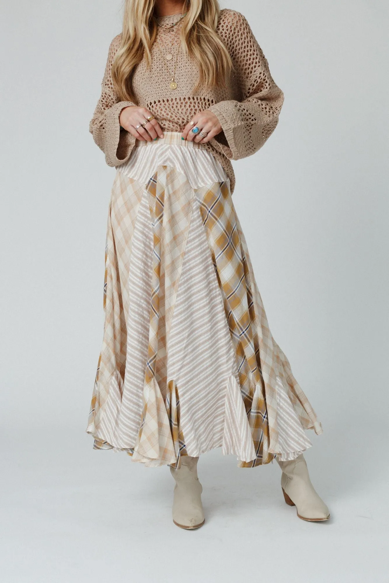 Twirl With Us Maxi Skirt - Natural