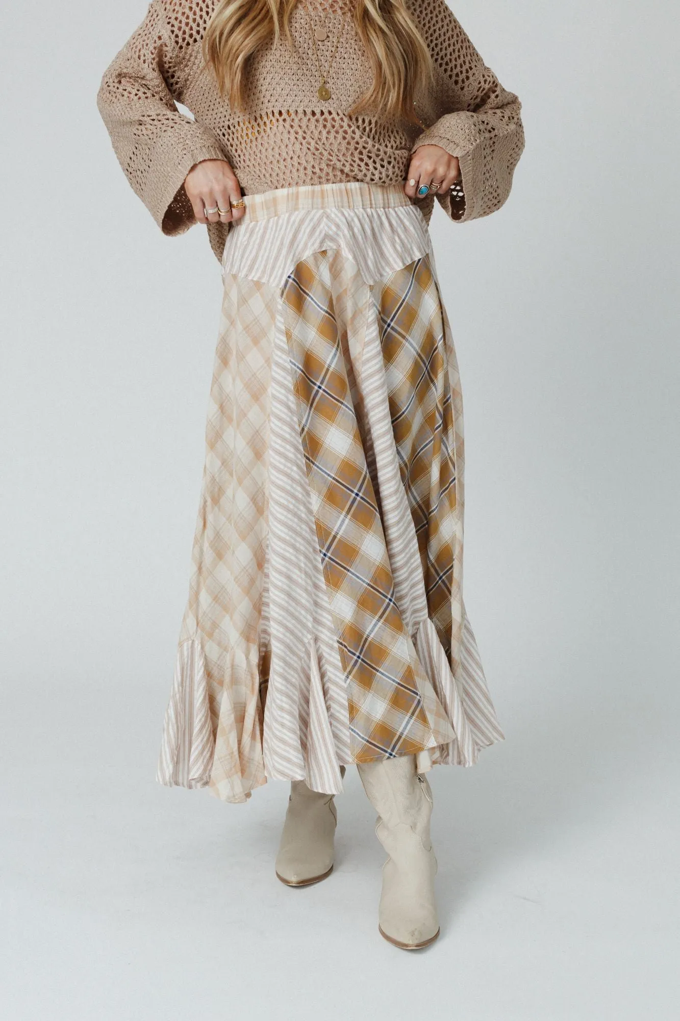 Twirl With Us Maxi Skirt - Natural