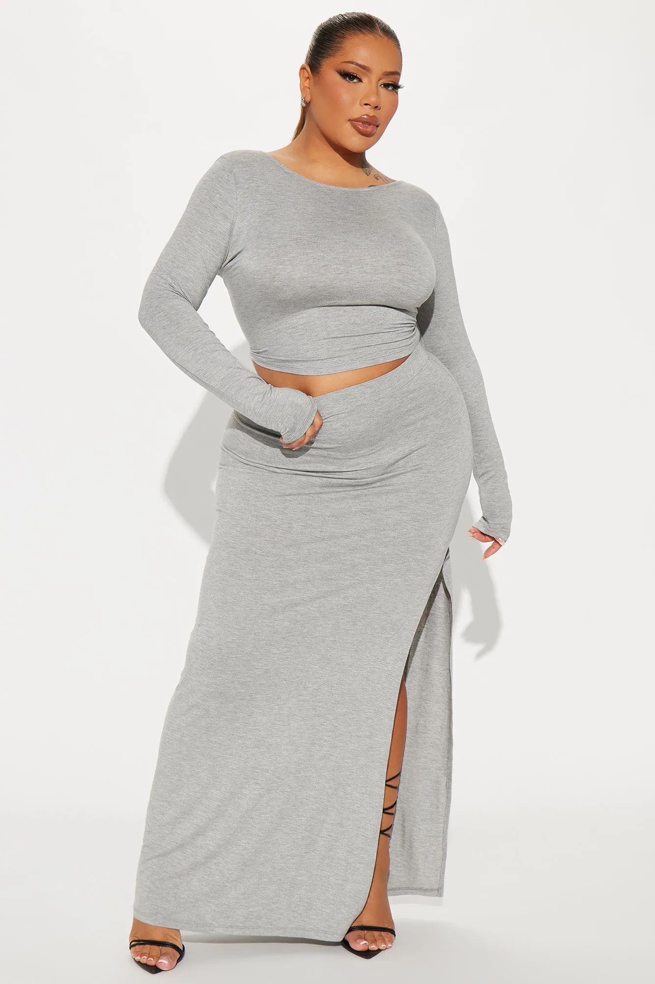 Valeria Skirt Set - Heather Grey