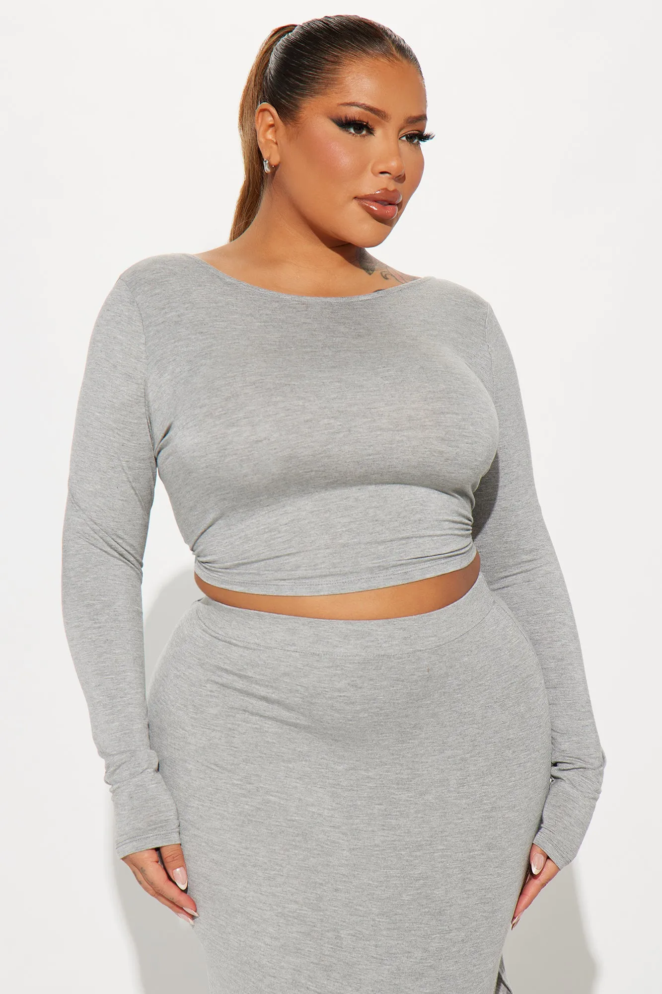 Valeria Skirt Set - Heather Grey