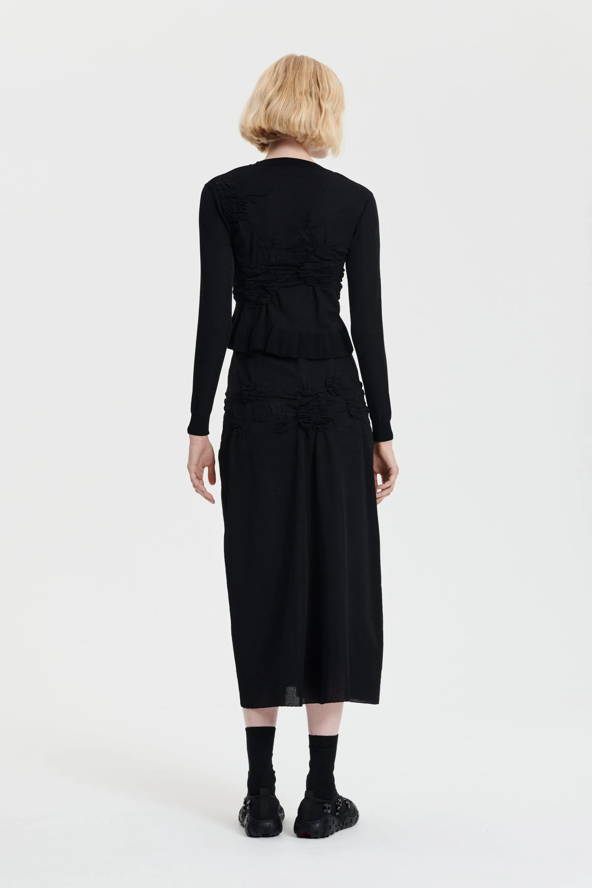 VILLA | SKIRT COLETTE SMOCK KNIT  BLACK/BLACK