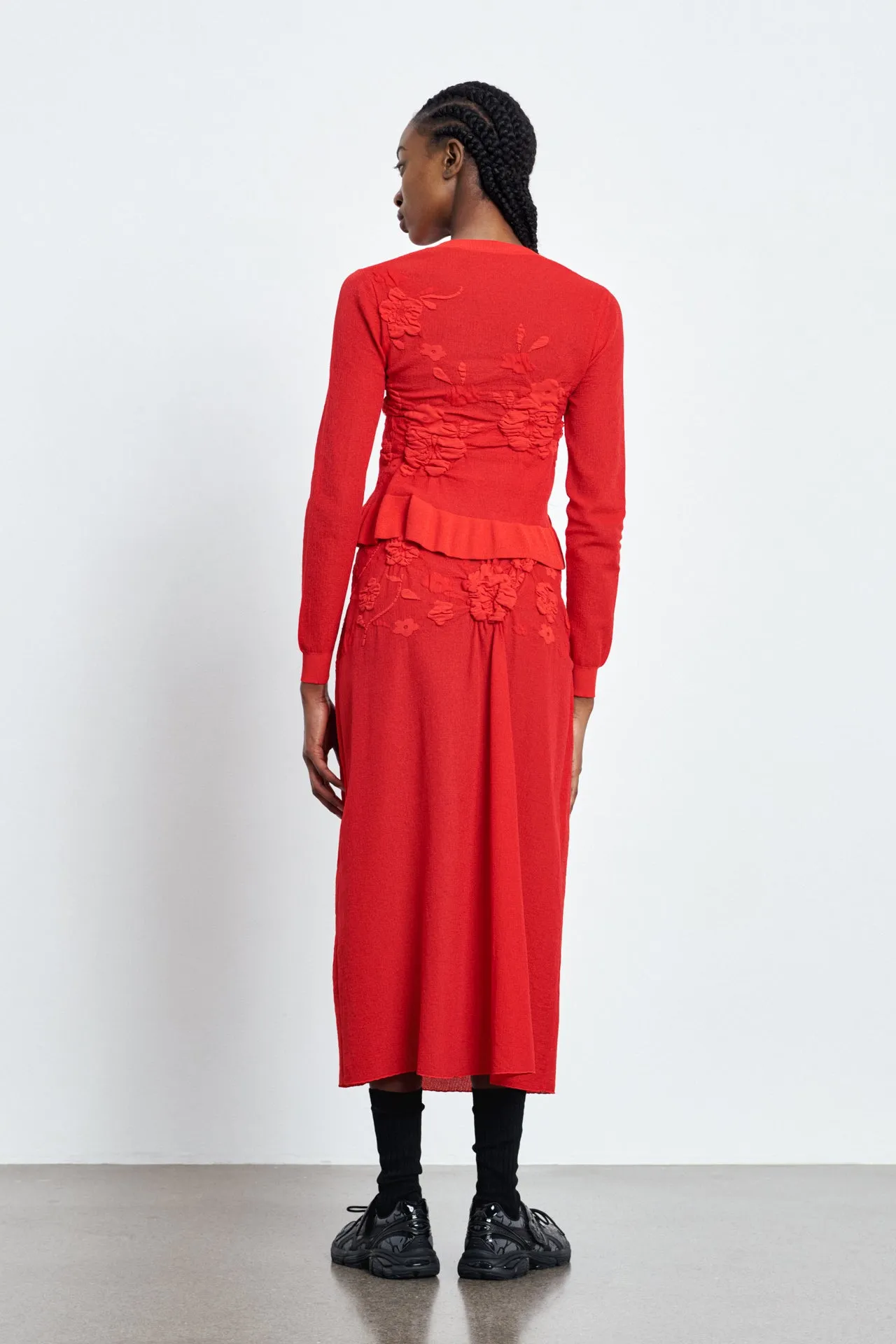 VILLA | SKIRT COLETTE SMOCK KNIT  RED/RED