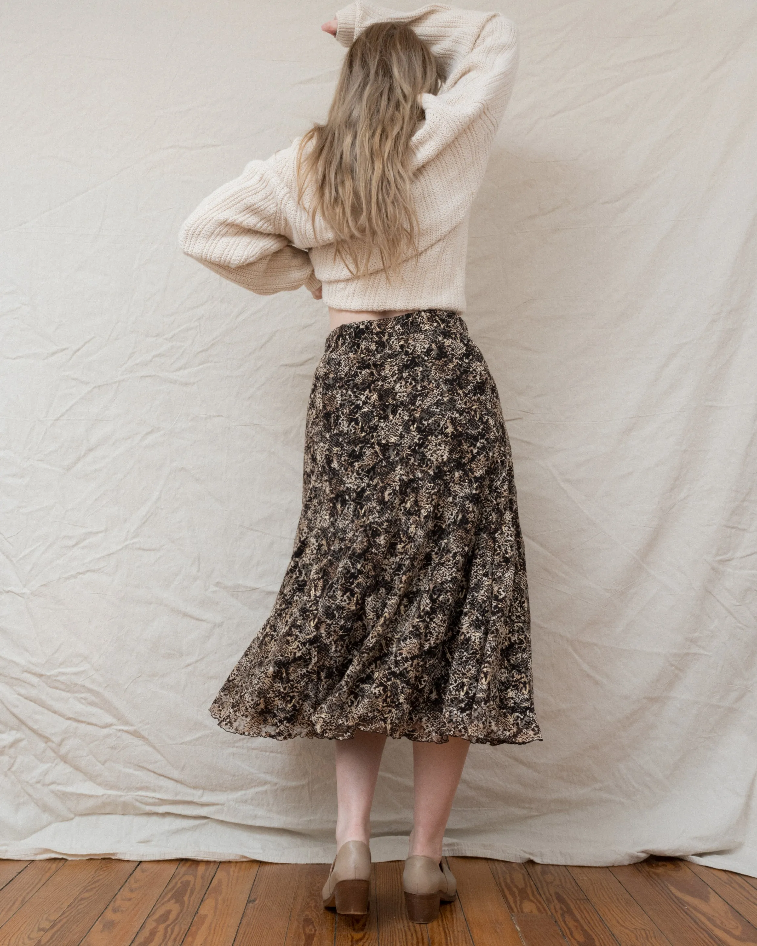 Vintage Mesh Abstract Skirt (S-L)