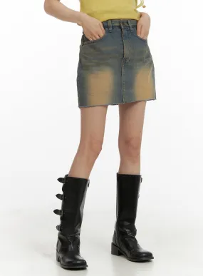 Vintage Washed Denim Mini Skirt CM426