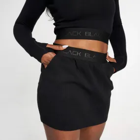 Women's Black Band Mini Skirt