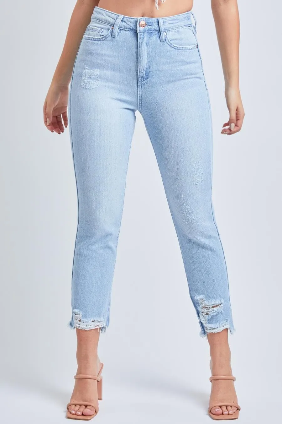 Women's Dream Cropped Frayed Slim Straight Jeans