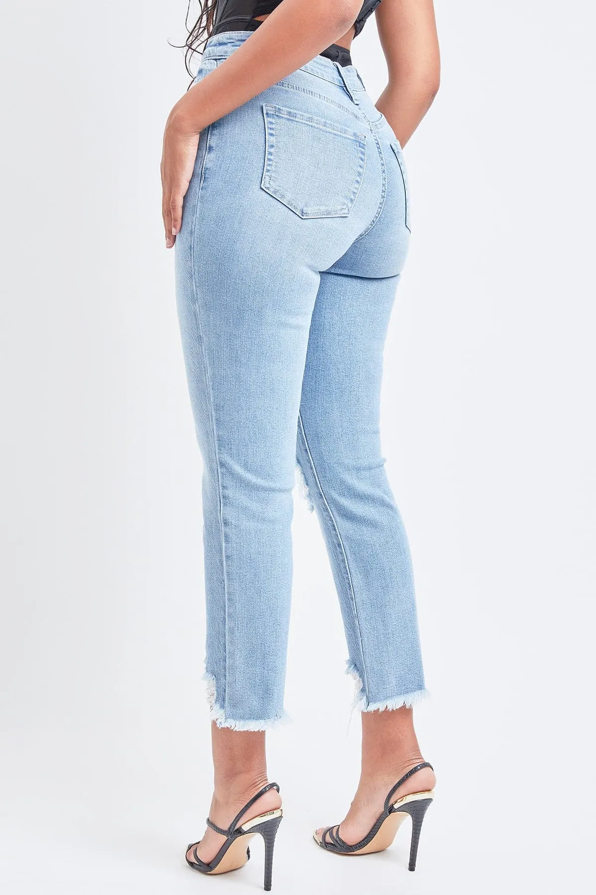 Women's Dream Cropped Frayed Slim Straight Jeans